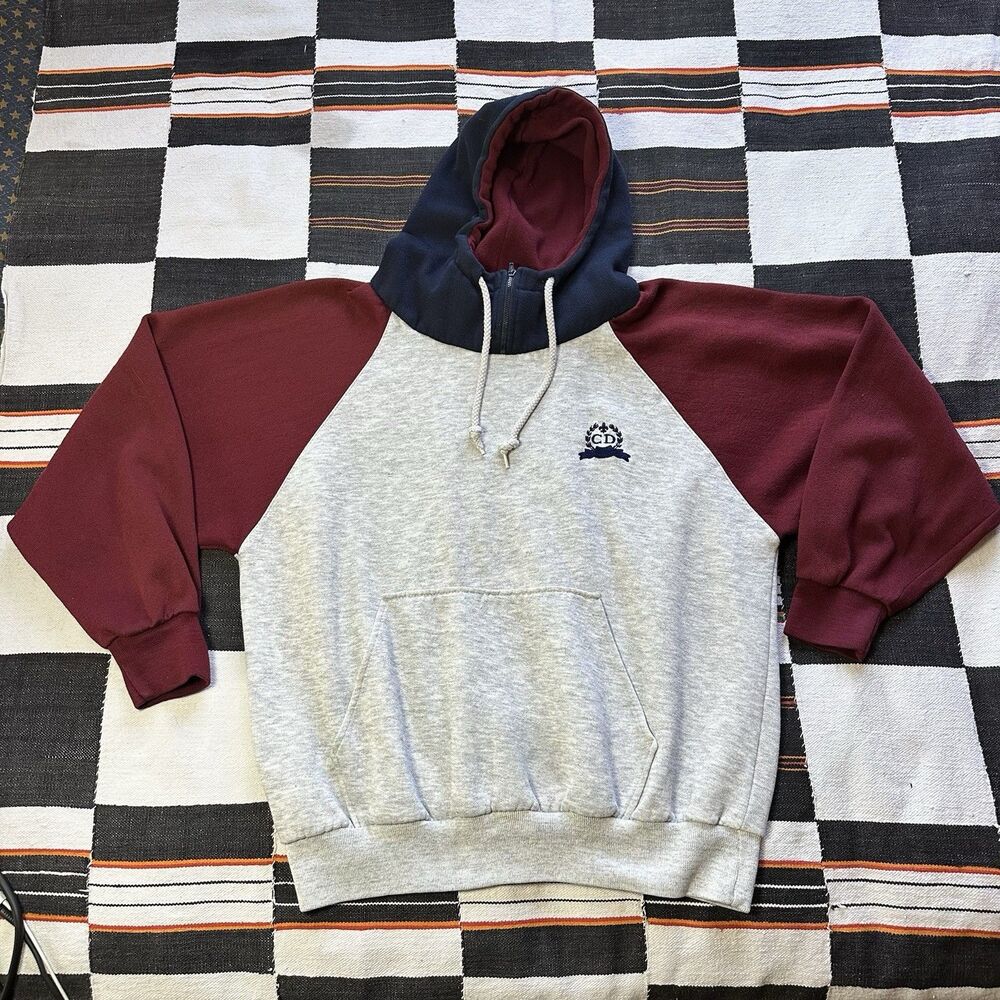 Vintage Christian Dior Monsieur Color Block Hoodie 90s Streetwear Embroidered XL - Picture 5 of 16